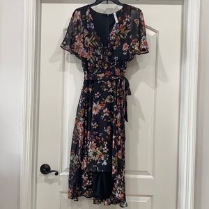 Floral hi-lo midi dress